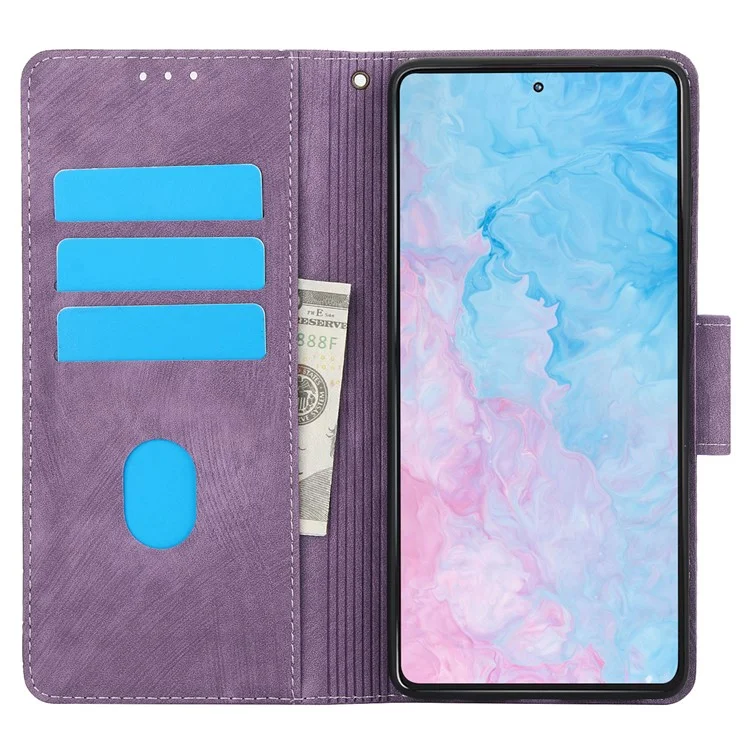 SY-001 Für Motorola Moto G Stylus 5G (2024) Hülle Leder Handyhülle Schmetterling Blumen Muster - Lila