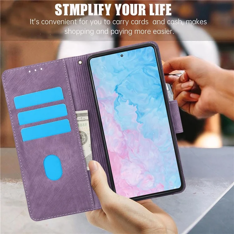 SY-001 Für Motorola Moto G Stylus 5G (2024) Hülle Leder Handyhülle Schmetterling Blumen Muster - Lila