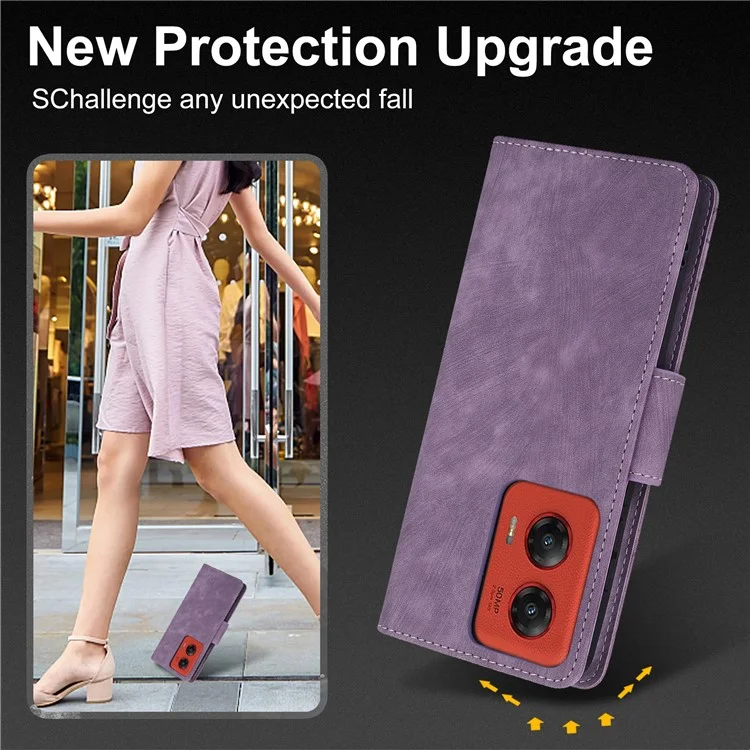 SY-001 Für Motorola Moto G Stylus 5G (2024) Hülle Leder Handyhülle Schmetterling Blumen Muster - Lila