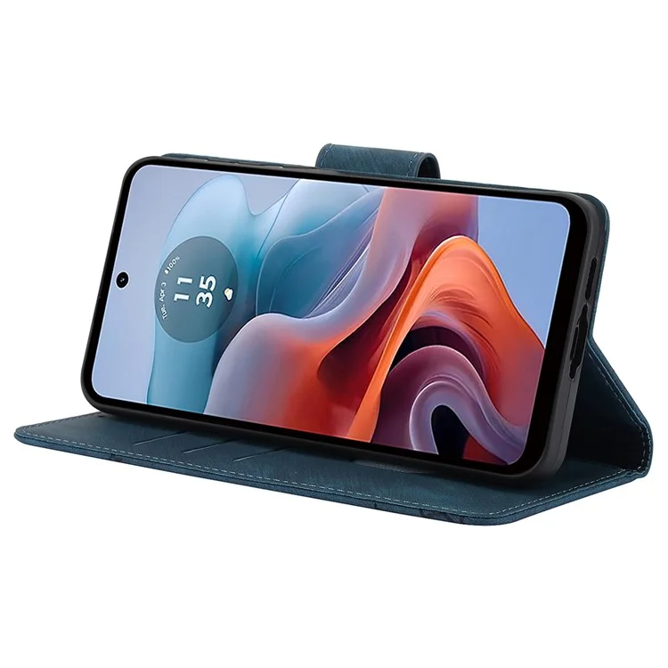 SY-001 Für Motorola Moto G 5G (2024) / G Play 5G (2024) Handyhülle Musterprägung Anti-Drop Lederabdeckung - Blau