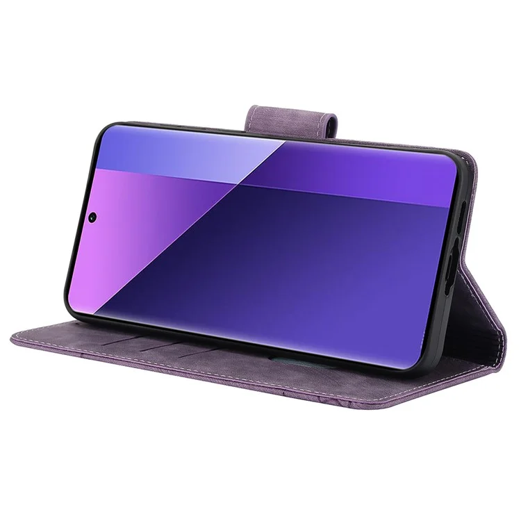 SY-001 Per Xiaomi Redmi Note 13 Pro+ 5G Custodia per telefono Impronta a motivo Antigraffio Flip Cover in pelle - Viola