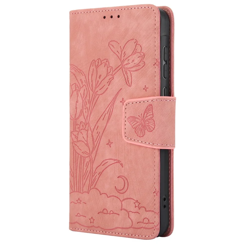 SY-001 For Xiaomi Redmi Note 13 Pro+ 5G Phone Case Pattern Imprint Anti-Scratch Leather Flip Cover - Pink