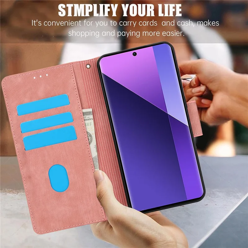 SY-001 For Xiaomi Redmi Note 13 Pro+ 5G Phone Case Pattern Imprint Anti-Scratch Leather Flip Cover - Pink