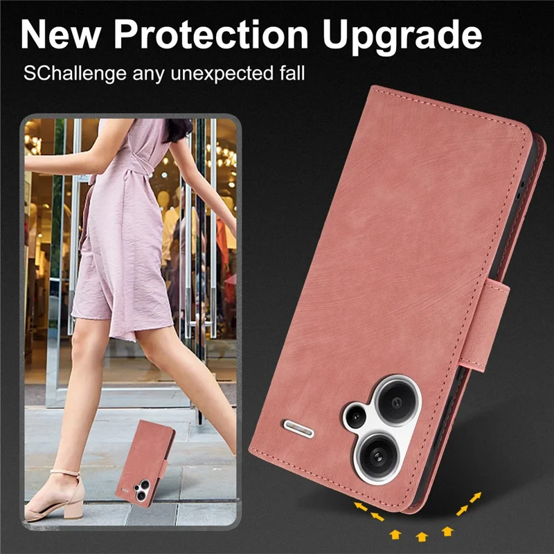 SY-001 For Xiaomi Redmi Note 13 Pro+ 5G Phone Case Pattern Imprint Anti-Scratch Leather Flip Cover - Pink