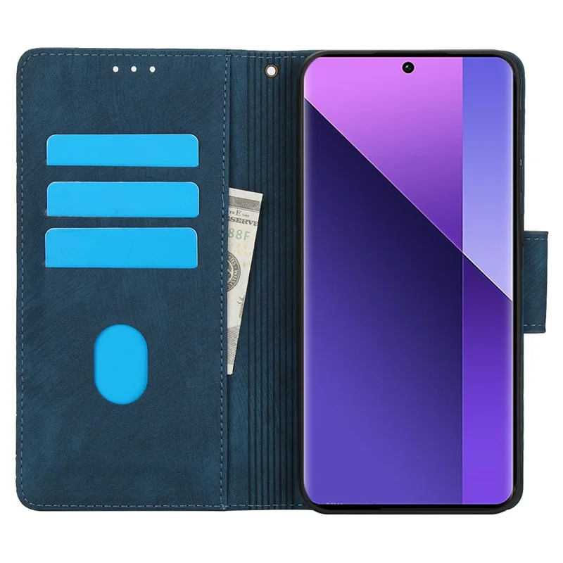 SY-001 For Xiaomi Redmi Note 13 Pro+ 5G Phone Case Pattern Imprint Anti-Scratch Leather Flip Cover - Blue