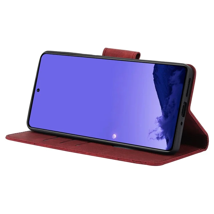 SY-001 For Xiaomi Redmi Note 13 4G Case with Card Holders Flower Butterfly Leather Phone Cover - Red