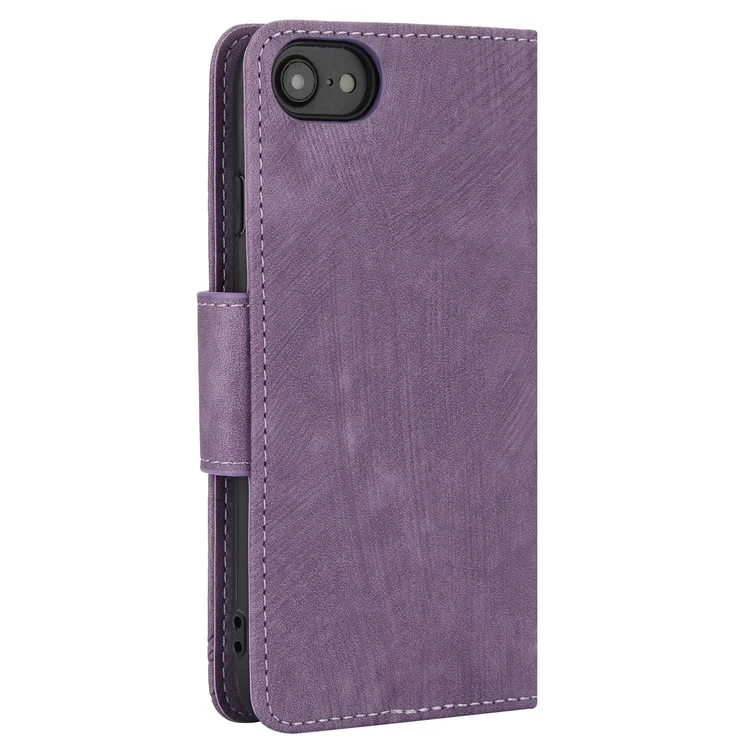 SY-001 For iPhone 16e Case Butterfly Flower Anti-Scratch Leather Phone Cover - Purple
