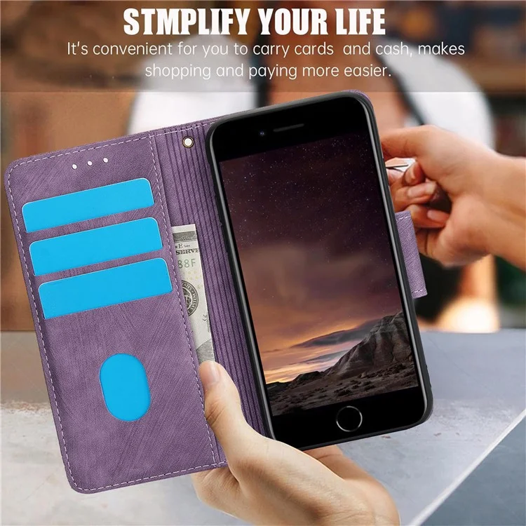 SY-001 For iPhone 16e Case Butterfly Flower Anti-Scratch Leather Phone Cover - Purple