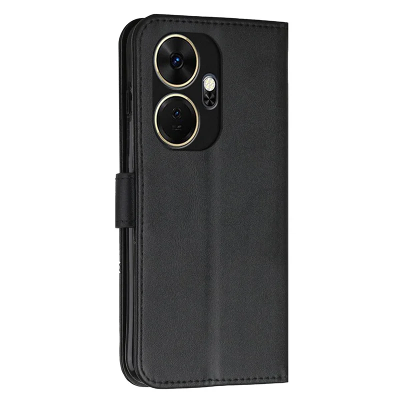 For itel P55+ Telefoonhoesje Anti-Kras PU Leren Stand Wallet Cover - Zwart