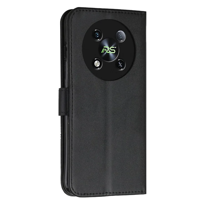 Futerał na itel RS4 4G, antyrysik, z tworzywa PU z imitacją skórzanego plecionego wzoru, z funkcją portfela i podstawką - Czarny