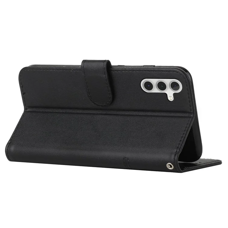 Para Samsung Galaxy M55 5G / C55 5G Funda de teléfono Antiarañazos Cuero PU Soporte Cartera Cubierta - Negro
