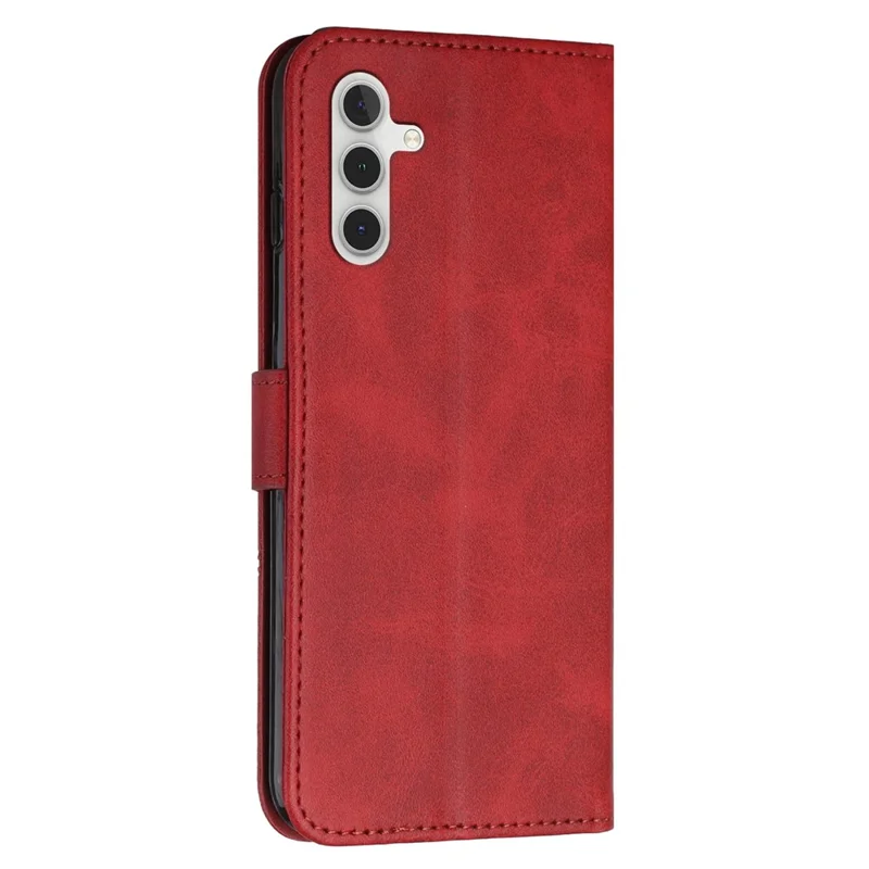 For Samsung Galaxy M55 5G / C55 5G Phone Case Anti-scratch PU Leather Stand Wallet Cover - Red