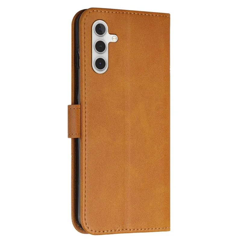 For Samsung Galaxy M55 5G / C55 5G Phone Case Anti-scratch PU Leather Stand Wallet Cover - Yellow