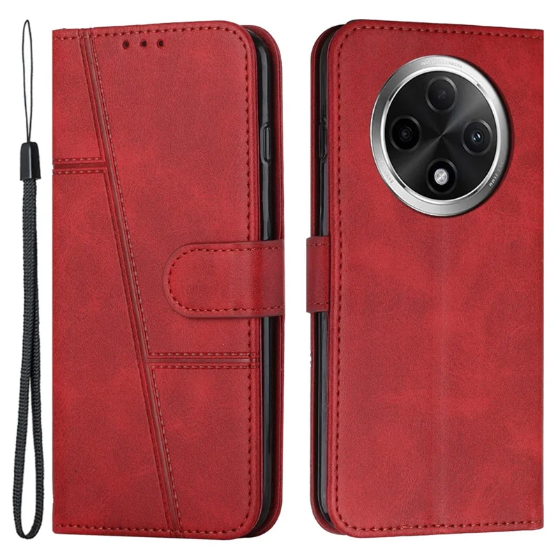 For Oppo A2 Pro 5G / A3 Pro (China) 5G Phone Case Anti-Scratch PU Leather Stand Wallet Cover - Red