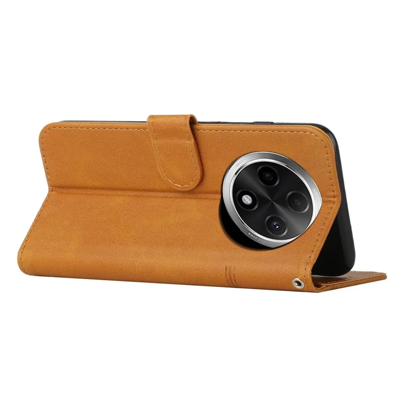 For Oppo A2 Pro 5G / A3 Pro (China) 5G Phone Case Anti-Scratch PU Leather Stand Wallet Cover - Yellow