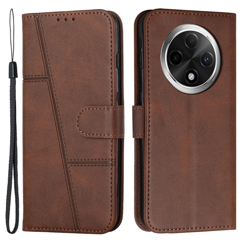For Oppo A2 Pro 5G / A3 Pro (China) 5G Phone Case Anti-Scratch PU Leather Stand Wallet Cover - Brown