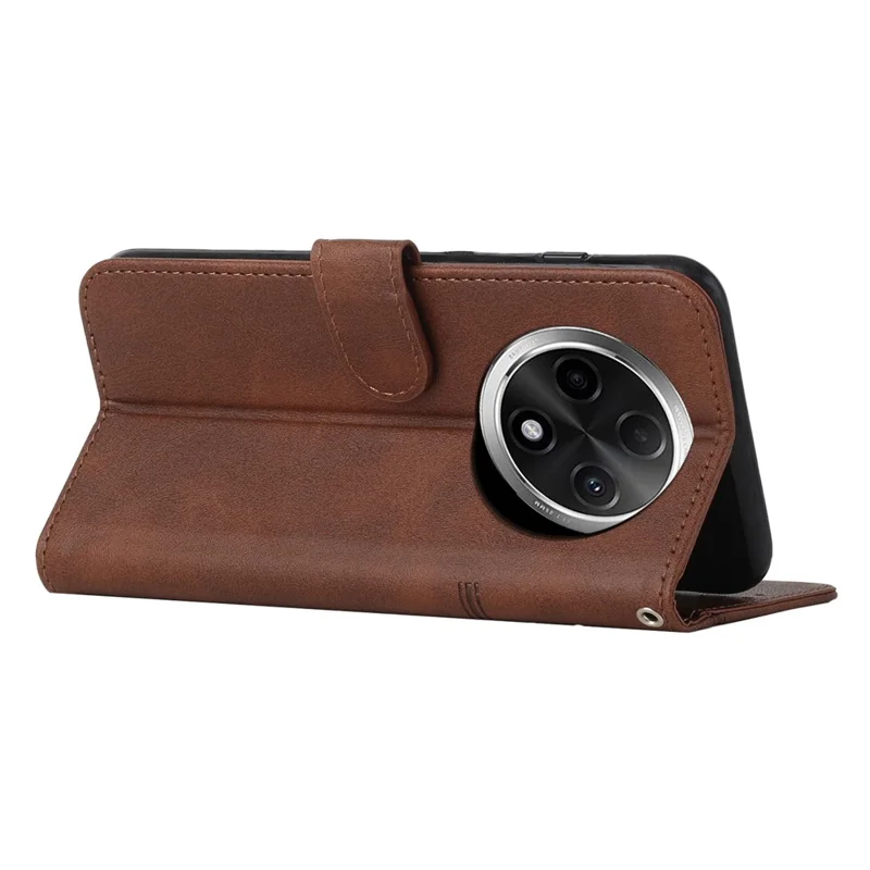 For Oppo A2 Pro 5G / A3 Pro (China) 5G Phone Case Anti-Scratch PU Leather Stand Wallet Cover - Brown