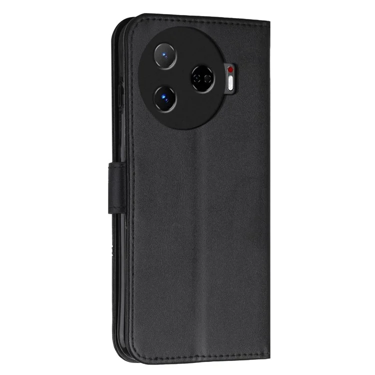 Für TECNO Camon 30 Pro 5G Handyhülle Kratzfest PU-Leder Standfuß Brieftasche Hülle - Schwarz