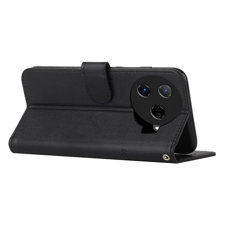 Für TECNO Camon 30 Pro 5G Handyhülle Kratzfest PU-Leder Standfuß Brieftasche Hülle - Schwarz