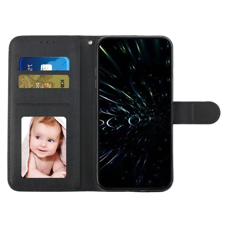 For Sony Xperia 1 VI Phone Case Anti-Scratch PU Leather Stand Wallet Cover - Black
