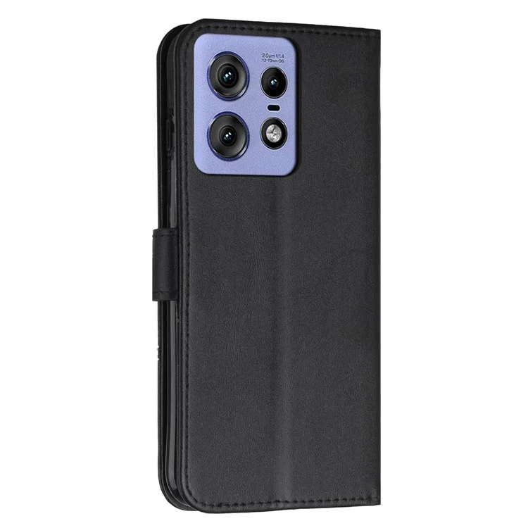 Para Motorola Edge 50 Pro 5G Case Leather Wallet Shockproof Phone Cover - Preto