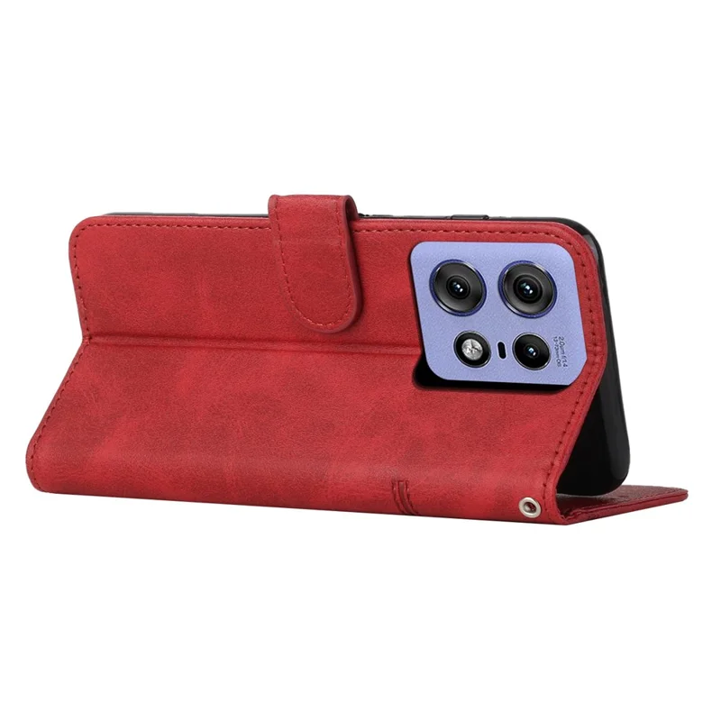 For Motorola Edge 50 Pro 5G Case Leather Wallet Shockproof Phone Cover - Red