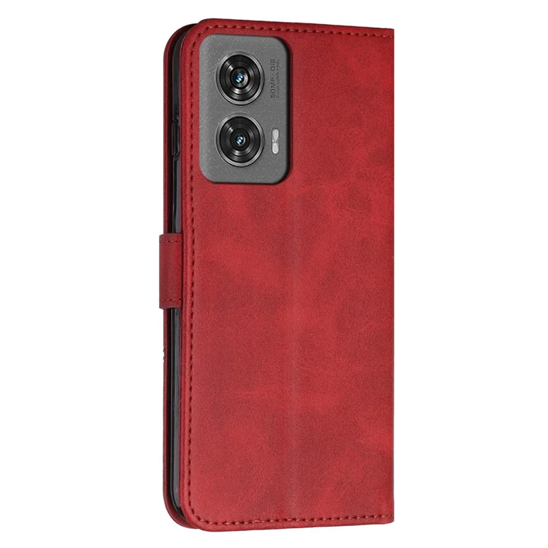 For Motorola Edge 50 Fusion 5G Case PU Leather Wallet Magnetic Clasp Phone Cover - Red