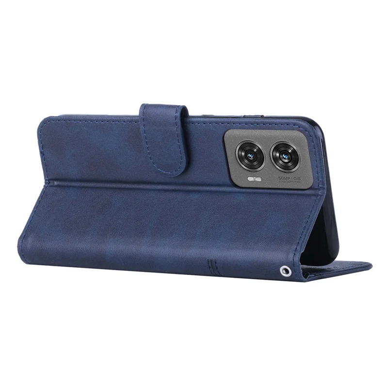 For Motorola Edge 50 Fusion 5G Case PU Leather Wallet Magnetic Clasp Phone Cover - Sapphire