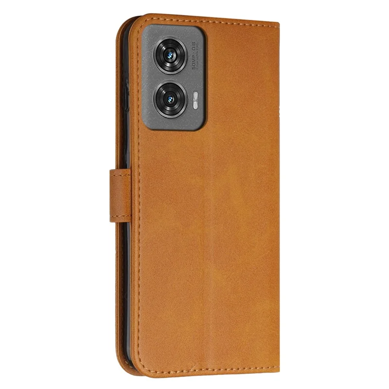 For Motorola Edge 50 Fusion 5G Case PU Leather Wallet Magnetic Clasp Phone Cover - Yellow