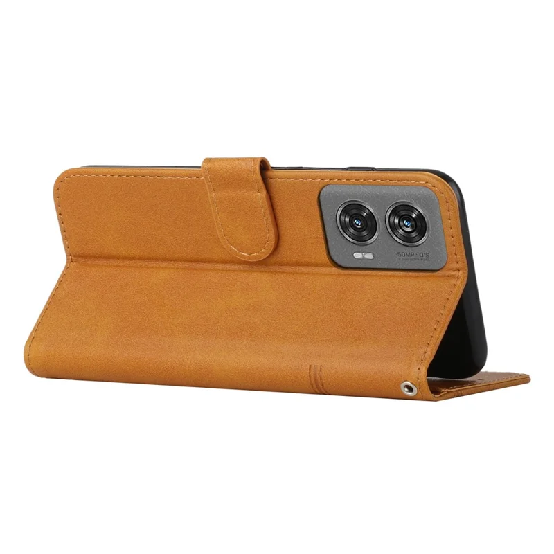For Motorola Edge 50 Fusion 5G Case PU Leather Wallet Magnetic Clasp Phone Cover - Yellow