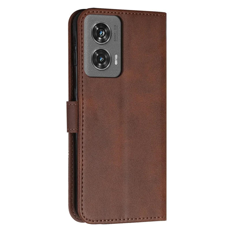 For Motorola Edge 50 Fusion 5G Case PU Leather Wallet Magnetic Clasp Phone Cover - Brown