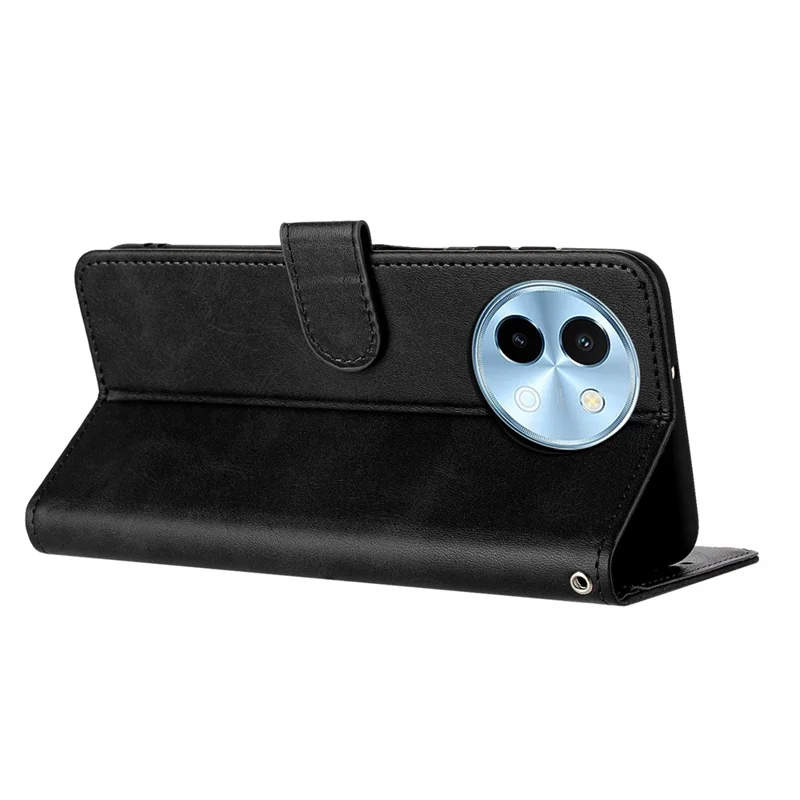 Para vivo Y38 5G / Y200i 5G / T3x Case Calf Texture Leather Wallet Anti-Drop Phone Cover - Preto