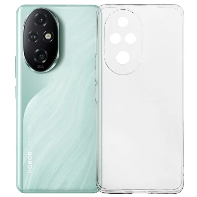 Étui Pour Honor 200 Pro 5G Brillant Transparent TPU Couverture de Téléphone Imperméable