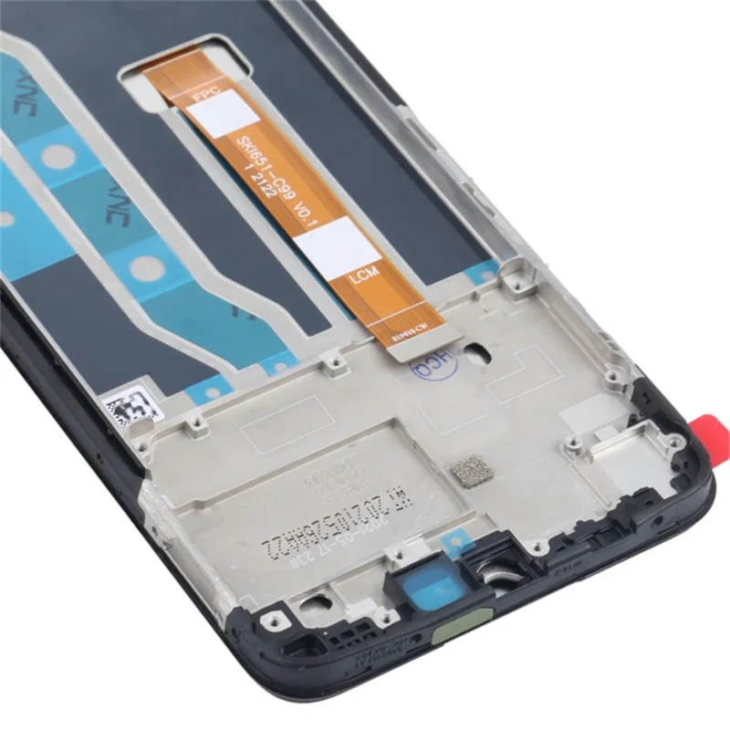 Para o Realme C21Y Grade S Peça de Substituição do Conjunto de Tela LCD e Digitalizador + Estrutura (sem Logotipo)