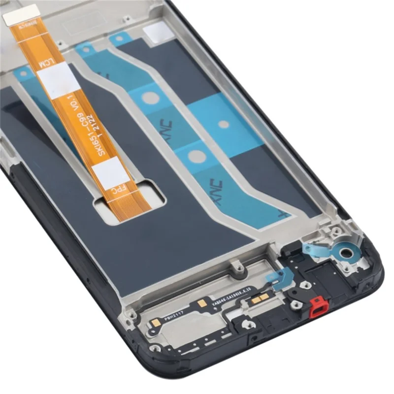 Para o Realme C21Y Grade S Peça de Substituição do Conjunto de Tela LCD e Digitalizador + Estrutura (sem Logotipo)
