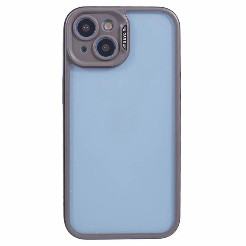 For iPhone 15 Plus Case Precise Lens Cutout TPU+Acrylic Anti-drop Cell Phone Cover - Titanium Grey