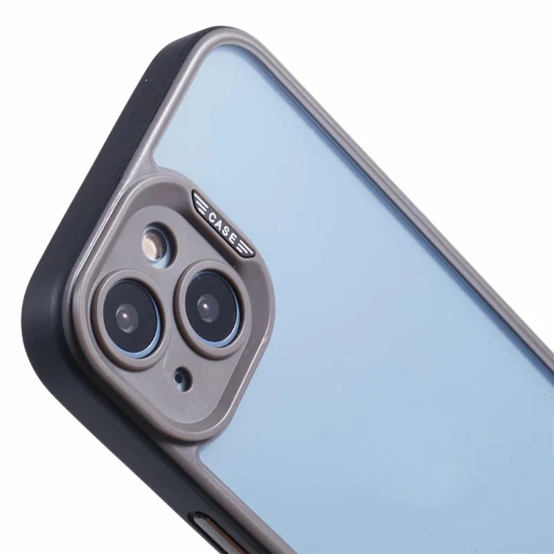 For iPhone 15 Plus Case Precise Lens Cutout TPU+Acrylic Anti-drop Cell Phone Cover - Titanium Grey