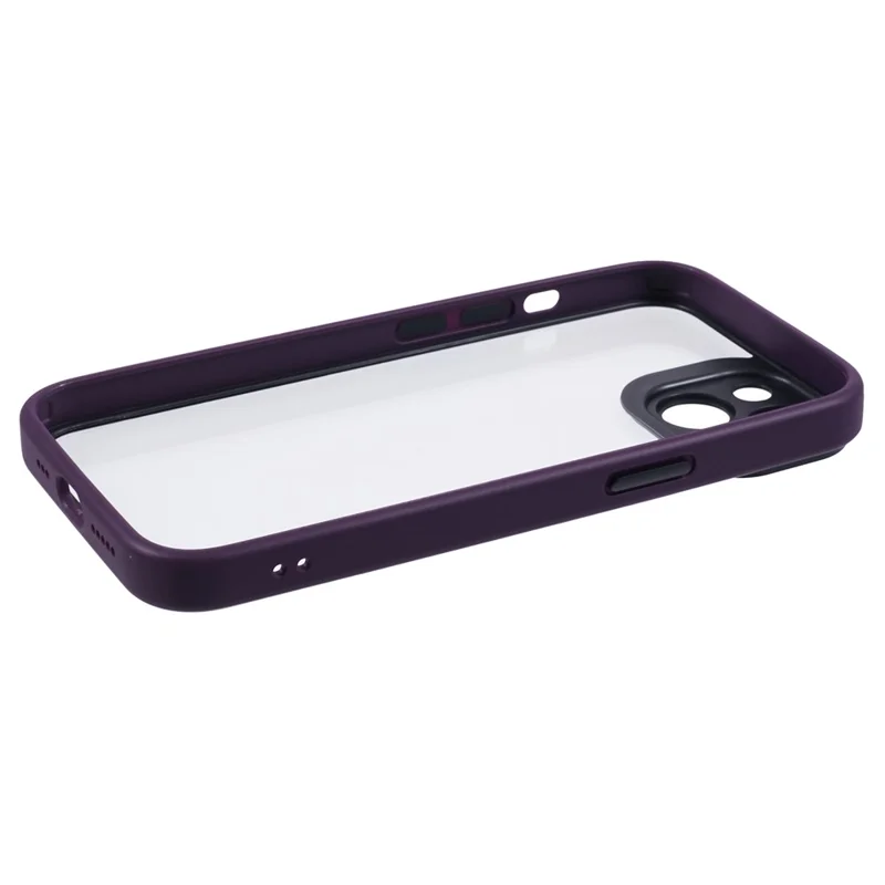 For iPhone 15 Plus Case Precise Lens Cutout TPU+Acrylic Anti-drop Cell Phone Cover - Dark Purple