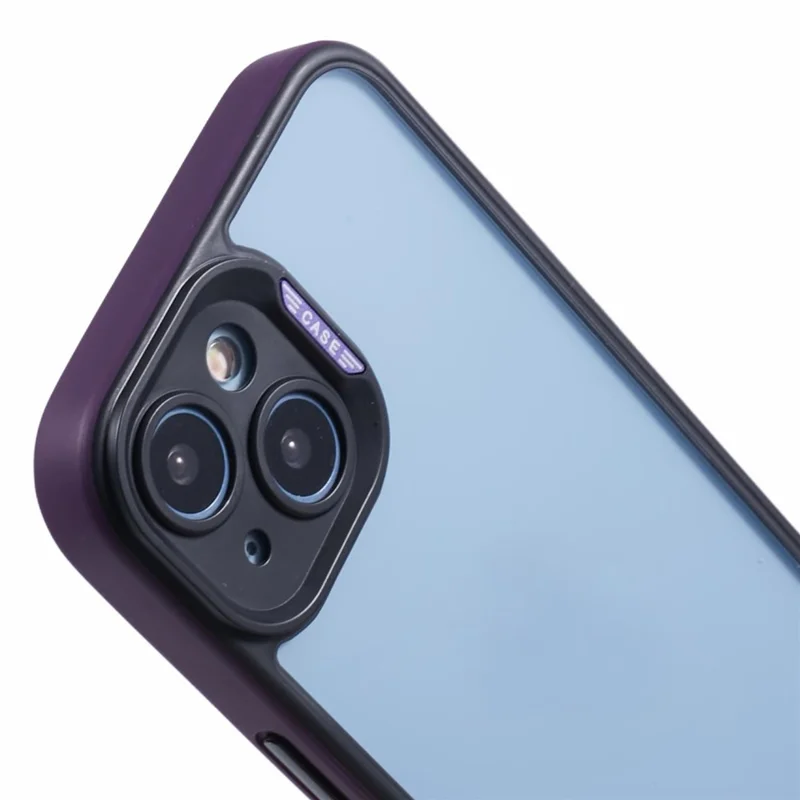 For iPhone 15 Plus Case Precise Lens Cutout TPU+Acrylic Anti-drop Cell Phone Cover - Dark Purple