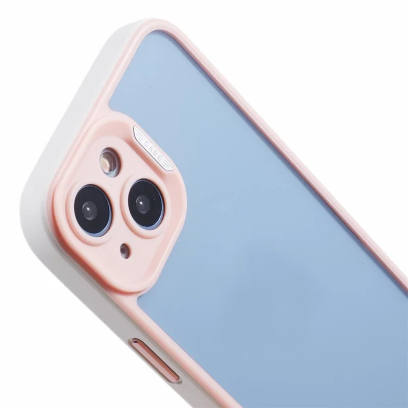 For iPhone 15 Plus Case Precise Lens Cutout TPU+Acrylic Anti-drop Cell Phone Cover - Pink