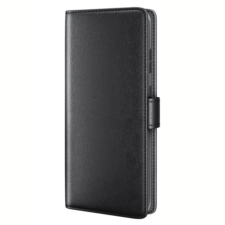 For Google Pixel 8 Pro Poco X2 Phone Cases Genuine Split Leather Wallet Mobile Cover Stand - Black