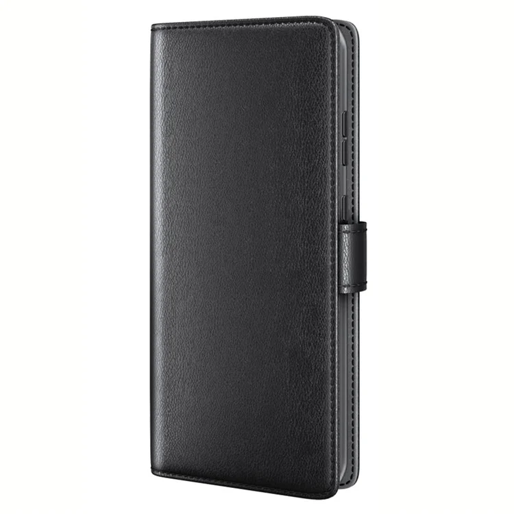 Funda para Google Pixel 7 Pro 5G de piel dividida genuina, tapa magnética de teléfono - Negro