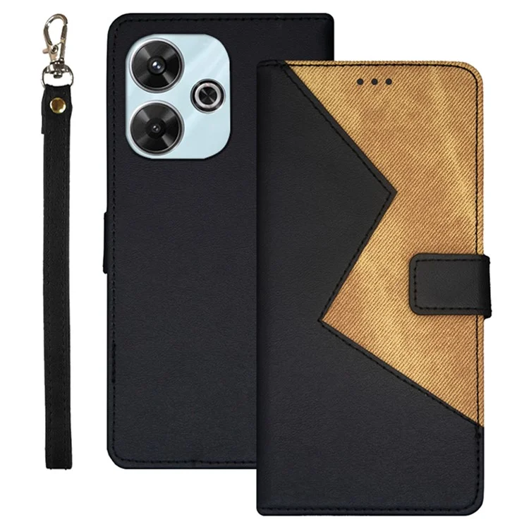 IDEWEI For Xiaomi Redmi 13 5G / 13 4G Case Card Slots Stand Leather Phone Cover - Black