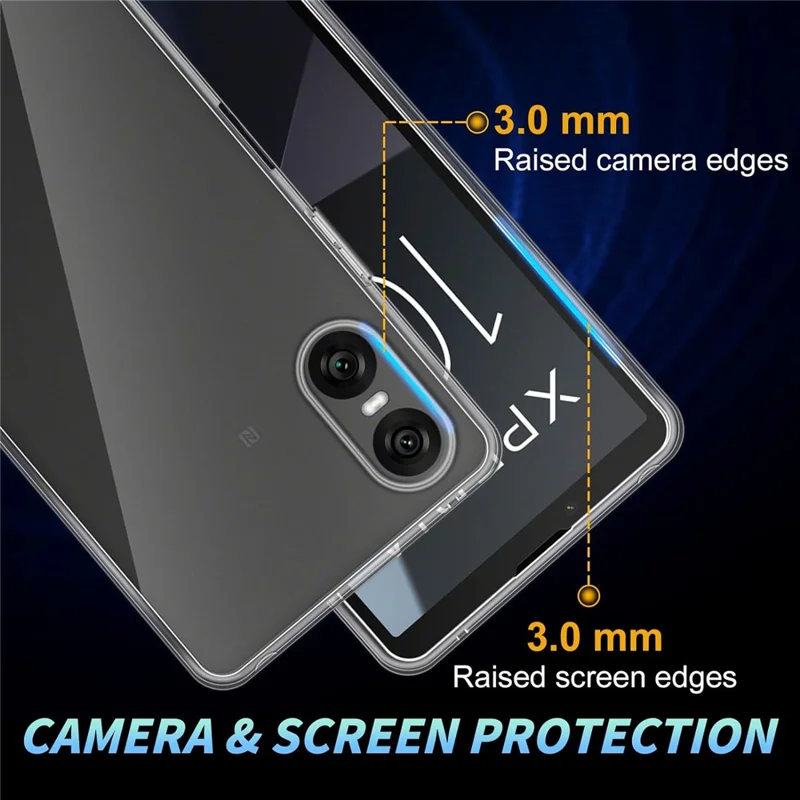 For Sony Xperia 10 VI Case TPU Clear Phone Cover + 2PCS Tempered Glass Screen Film 2.5D Arc Edge