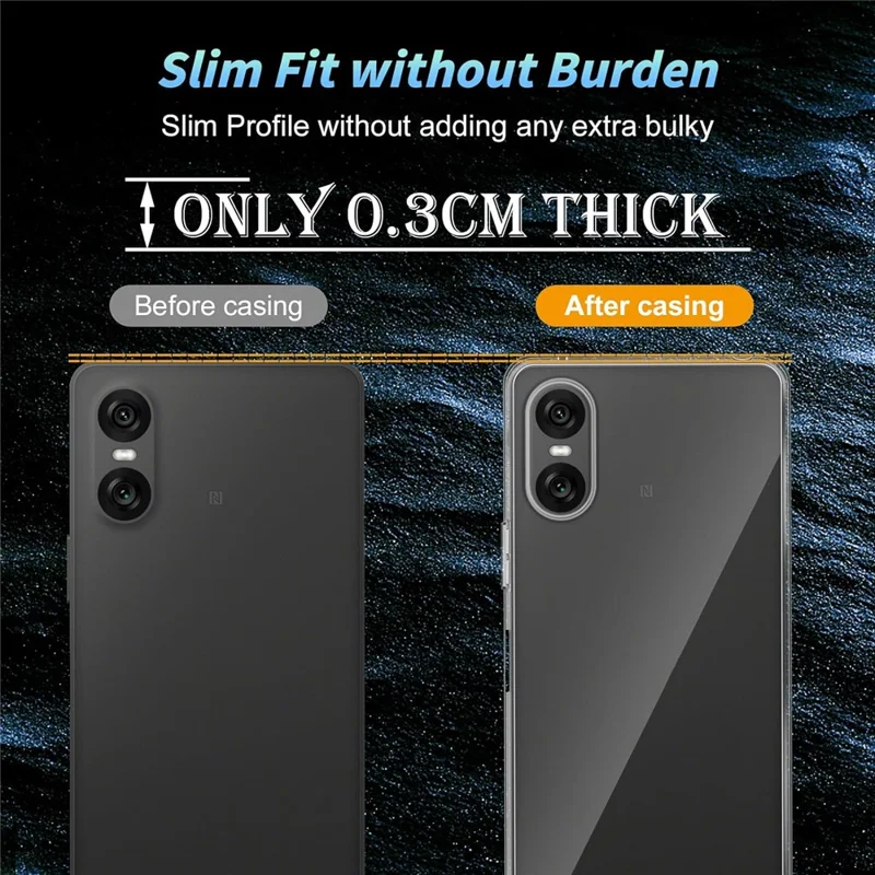For Sony Xperia 10 VI Case TPU Clear Phone Cover + 2PCS Tempered Glass Screen Film 2.5D Arc Edge