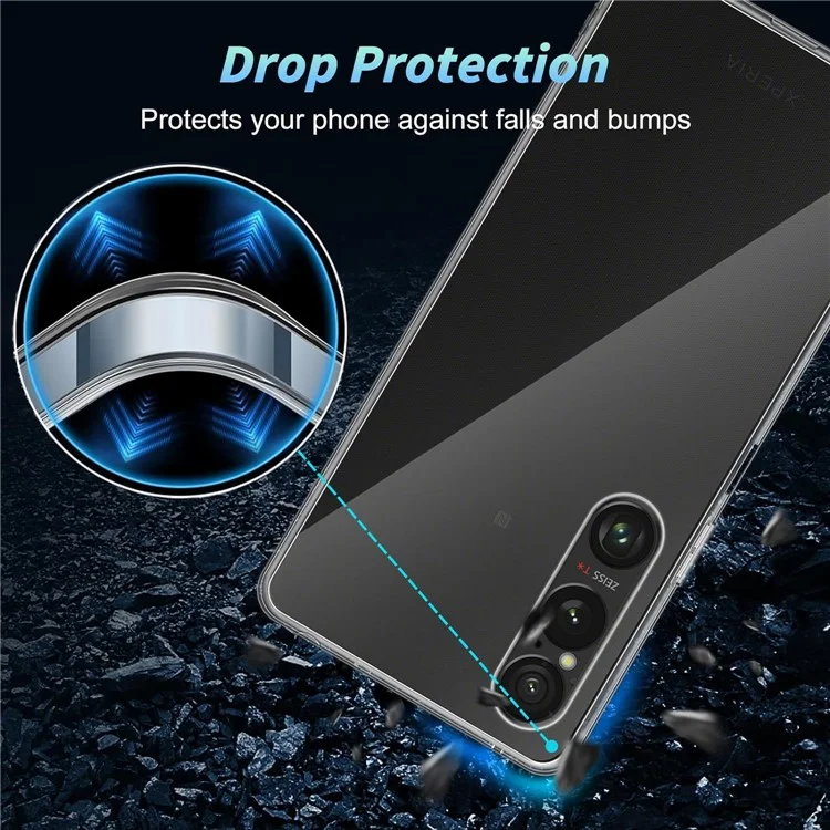 Für Sony Xperia 1 VI Hülle TPU Telefon-Schutzhülle mit 2 Stück Gehärtetem Glasfilm