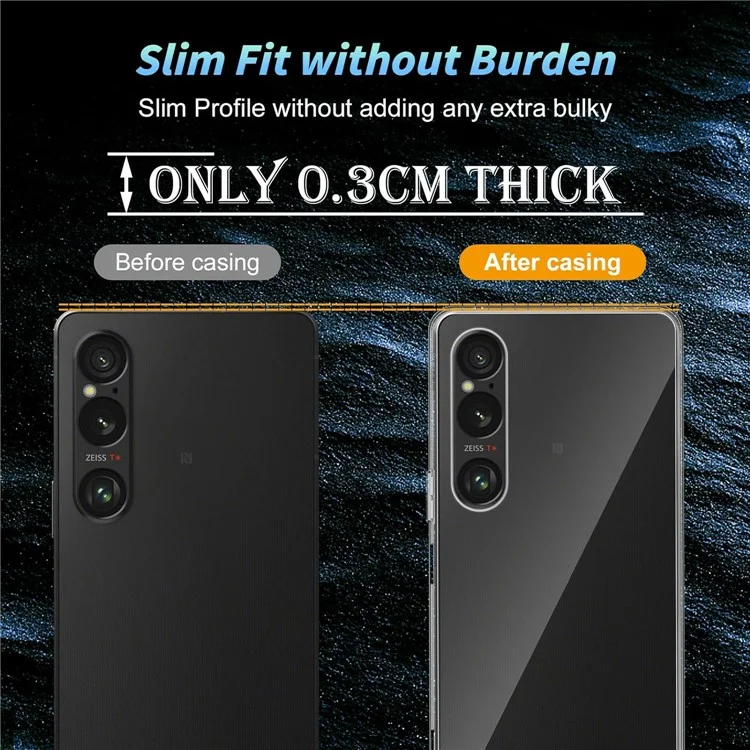 Für Sony Xperia 1 VI Hülle TPU Telefon-Schutzhülle mit 2 Stück Gehärtetem Glasfilm