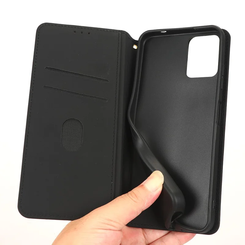 For T-Mobile REVVL 6 Pro 5G 5G / Telekom T Phone Pro 5G / T-Mobile T Phone Pro 5G Rhombus Pattern Imprinted PU Leather Case Wallet Stand Magnetic Auto-absorbed Flip Protective Cover -  Red
