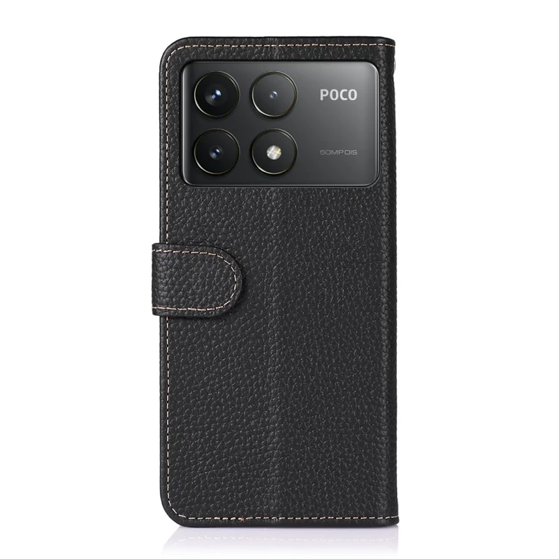 KHAZNEH Per Xiaomi Poco F6 Pro 5G / Redmi K70 5G / K70 Pro 5G Custodia in vera pelle bovina - Nero