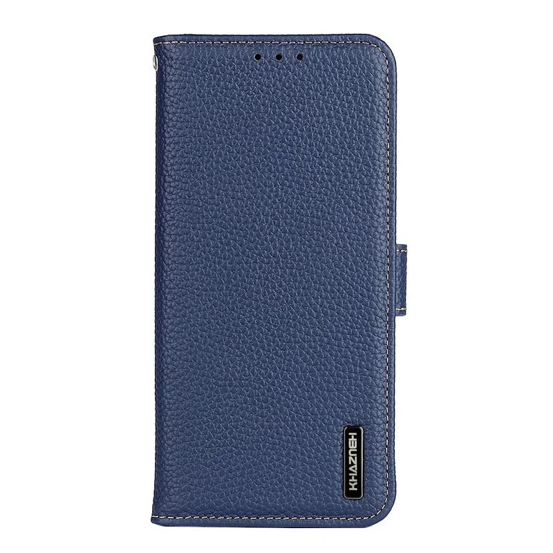 KHAZNEH Pour Xiaomi Poco F6 Pro 5G / Redmi K70 5G / K70 Pro 5G Étui Véritable Cuir de Vache Housse de Téléphone - Bleu